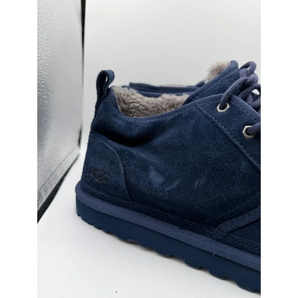 EUC UGG Neumel Shearling Winter Boots Navy Blue Lace Up‎ Chukka Size 12